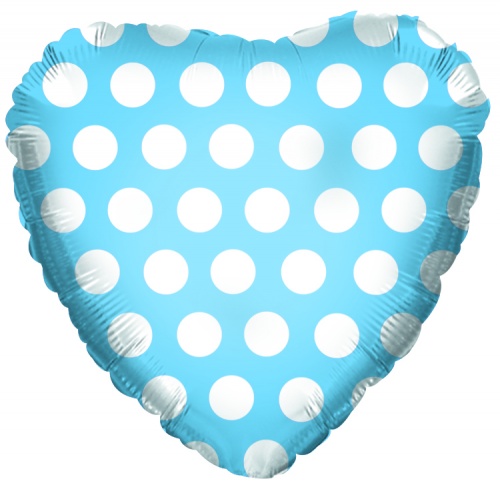 Powder Blue with White Polka Dots